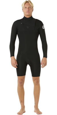 2026 Rip Curl Männer Dawn Patrol 2mm Brustreißverschluss Langärmel Frühlingsanzug Neoprenanzug 11QMSP - Black