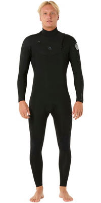 2026 Rip Curl Männer Dawn Patrol 4/3mm Brustreißverschluss Neoprenanzug 16QMFS - Black