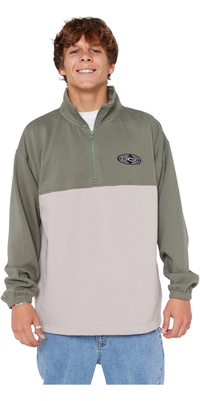 2025 Rip Curl Mens Heritage Oval 1/4 Zip Crew 09XMFL - Cactus Green