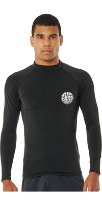 2025 Rip Curl Mens Icons UPF Brushed Long Sleeve Rash Vest 153MRV - Black