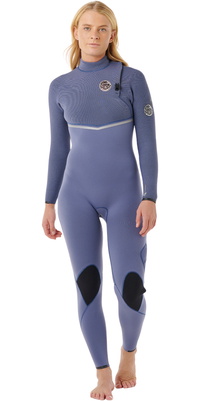 2026 Rip Curl Frauen E-Bomb 3/2mm Zip-frei Neoprenanzug 16MWFS - Grey Blue