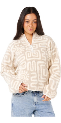 2025 Rip Curl Frauen Sunset Luau 1/4 Zip Polar Fleece 0AGWFL - Bone