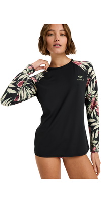 2025 Roxy Frauen Basic Mix Langarm Lycra-Weste ERJWR03872 - Anthracite Wind Swept Floral