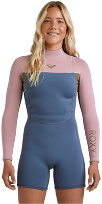 2026 Roxy Frauen Prologue+ 2/2mm Langärmel Rückenreißverschluss Frühlingsanzug Neoprenanzug 26BW243505 - Ash