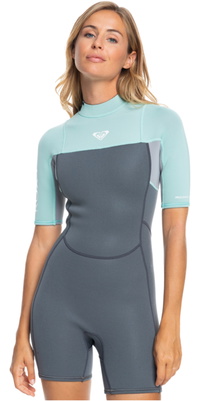 2025 Roxy Womens Prologue 2/2mm Back Zip Shorty Wetsuit ERJW503037 - Ice Green