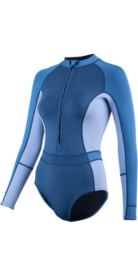 2026 ZONE3 Frauen Yulex Langärmel Swimsuit NA25WYLSS126 - Multi Blue / White