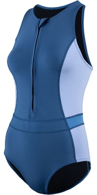 2026 ZONE3 Frauen Yulex Badeanzug Ohne Ärmel NA25WYSS126 - Multi Blue / White