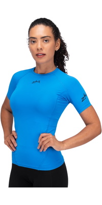 2026 Zhik Frauen Eco Spandex LT Short Sleeve Baselayer Top DTP-0167-W-CYA - Cyan