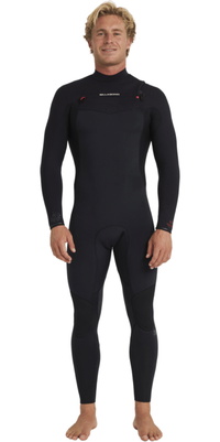 2026 Billabong Mens Revolution Natural 4/3mm Chest Zip Wetsuit 24AW193512 - Black Red