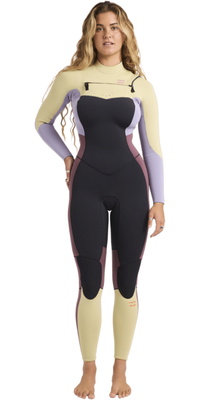 2026 Billabong Frauen Synergy Natural 3/2mm Brustrei&szlig;verschluss Neoprenanzug 24BW193514 - Grey Violet