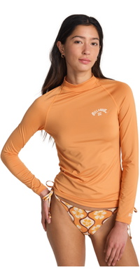 2026 Billabong Frauen Tropical Surf Long Sleeve Lycra Vest EBJWR03014 - Tangerine