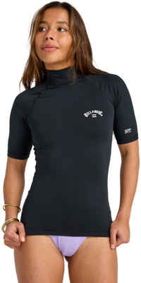 2026 Billabong Frauen Tropical Surf Short Sleeve Lycra Vest EBJWR03041 - Black