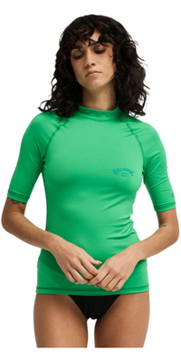 2026 Billabong Frauen Tropisches Surf-Lycra-Shirt Mit Kurzen Ärmeln EBJWR03041 - Summer Green