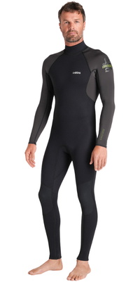2026 C-Skins M&auml;nner Nuwave Element 3/2mm R&uuml;ckenrei&szlig;verschluss Neoprenanzug C-NEL32STM - Black / Meteor / Olive