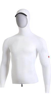 2026 Florence Marine X Mens Long Sleeve Hooded Rash Vest FMSS00030 - White