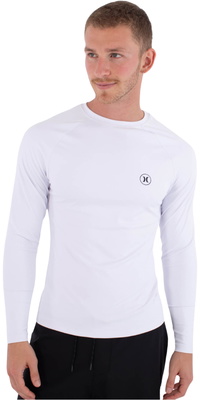 2026 Hurley Männer Slim Fit Icon Circle Langarm-Lycra-Weste MLEU00008 - White