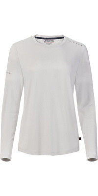 2026 Musto Frauen Evo Crew Sunblock Long Sleeve Tee 82445 - Platinum