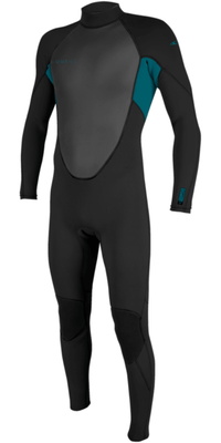 2026 ONeill Junior Reactor-2 3/2mm Rückenreißverschluss Neoprenanzug 5044B - Black / Tide Pool