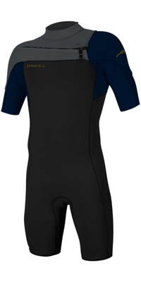 2026 ONeill M&auml;nner Hammer 2mm Brustrei&szlig;verschluss Shorty Neoprenanzug 4927 - Black / Abyss / Graphite