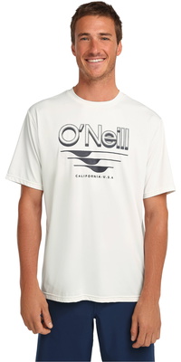 2026 ONeill M&auml;nner Hybrid UPF Polygiene Grafik-T-Shirt 2850340 - Snow White
