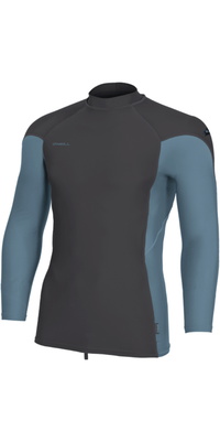 2026 ONeill Männer Hyperfreak Skins Langarm-Lycra-Weste 5691 - Tempered Steel / Blue Fusion