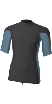 2026 ONeill M&auml;nner Hyperfreak Skins Kurzarm-Lycra-Trikot 5690 - Tempered Steel / Blue Fusion