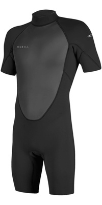 2026 ONeill Männer Reactor-2 2mm Rückenreißverschluss Shorty Neoprenanzug 5041B - Black / Black
