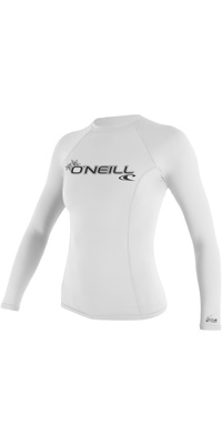 2026 ONeill Frauen Basic Skins Long Sleeve Rash Guard 3549 - White
