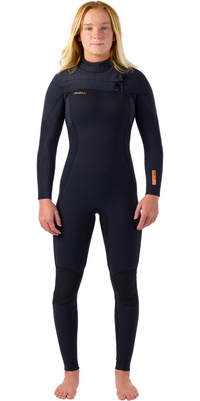 2026 ONeill Frauen Hyperfreak+ 5/4mm Brustreißverschluss Neoprenanzug 5374 - Black