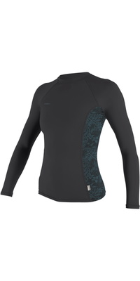 2026 ONeill Frauen Hyperfreak Skins Langarm-Lycra-Weste 5695 - Tempered Steel / Shaded Island Sky