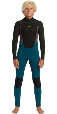 2026 Quiksilver Junior Prologue 3/2mm R&uuml;ckenrei&szlig;verschluss Flatlock Neoprenanzug EQBW103121 - Midnight Turquoise