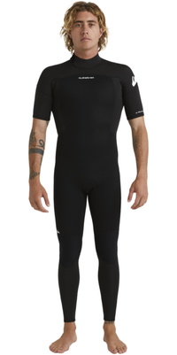 2026 Quiksilver Männer Prologue 2/2mm Kurzämelig Rückenreißverschluss Neoprenanzug EQYW303026 - Black