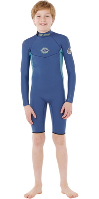 2026 Rip Curl Junior Dawn Patrol 2mm R&uuml;ckenrei&szlig;verschluss Lang&auml;rmel Fr&uuml;hlings-Neoprenanzug 11EBSP - Light Navy