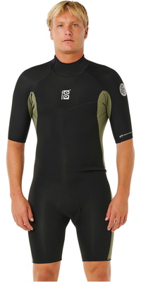 2026 Rip Curl M&auml;nner Dawn Patrol 2mm R&uuml;ckenrei&szlig;verschluss Shorty Neoprenanzug 11TMSP - Deep Cactus