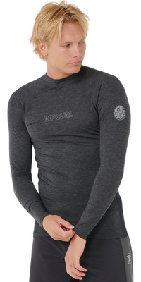 2026 Rip Curl M&auml;nner Dawn Patrol UPF Performance Langärmeliges Lycra-Trikot 16BMRV - Black Marle