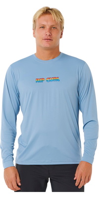 2026 Rip Curl Männer Icons Of Surflite UPF Langarm-Lycra-Weste 162MRV - Faded Denim