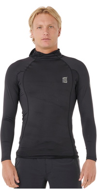 2026 Rip Curl Männer Suche UPF Performance Kapuzen-Langarm-Lycra-Weste 16IMRV - Black
