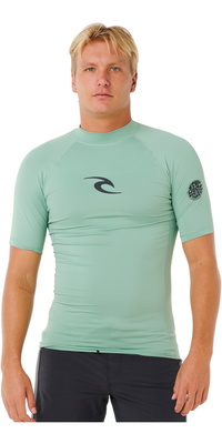 2026 Rip Curl Mens Waves UPF Performance Short Sleeve Rash Vest 16MMRV - Aloe