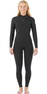 2026 Rip Curl Frauen Dawn Patrol 3/2mm Rückenreißverschluss Neoprenanzug 164WFS - Black