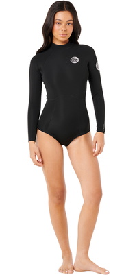 2026 Rip Curl Frauen G-Bomb 1mm Lang&auml;rmel R&uuml;ckenrei&szlig;verschluss Fr&uuml;hlingsanzug Neoprenanzug 13IWSP - Black