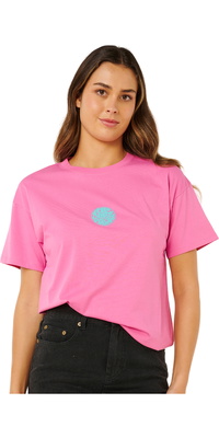 2026 Rip Curl Frauen Icons Of Surf Relaxed Tee 0EGWTE - Super Pink