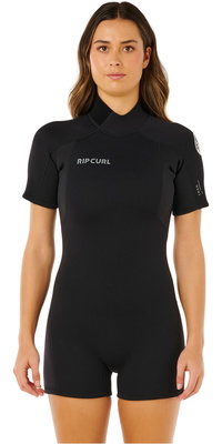 2026 Rip Curl Frauen Trad 2mm R&uuml;ckenrei&szlig;verschluss Shorty Neoprenanzug 14LWSP - Black