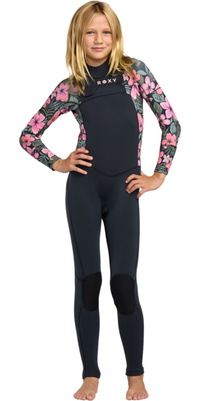 2026 Roxy Junior Swell Natural 4/3mm Brustreißverschluss Neoprenanzug 26RW213501 - Electric Pink