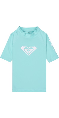 2026 Roxy Junior Whole Hearted Kurzarm-Lycra-Weste ERLWR03363 - Aqua Splash