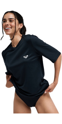 2026 Roxy Womens Happy Waves Short Sleeve Rash Vest ERJWR03913 - Anthracite