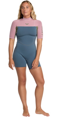 2026 Roxy Frauen Prologue+ 2mm R&uuml;ckenrei&szlig;verschluss Shorty Neoprenanzug 26BW253502 - Ash