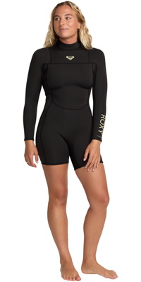 2026 Roxy Frauen Prologue+ 2/2mm Langärmel Rückenreißverschluss Frühlingsanzug Neoprenanzug 26BW243505 - Black