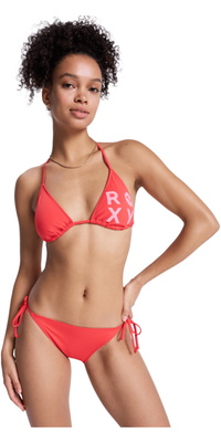 2026 Roxy Womens Solid Essentials Tiki Classic Tri Bikini Set ERJX203595 - Hibiscus