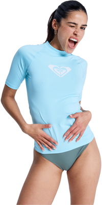 2026 Roxy Frauen Whole Hearted Kurzarm-Lycra-Weste ERJWR03548 - Tanager Turquoise