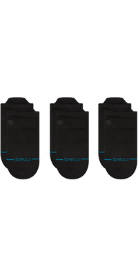 2026 Stance Unisex Icon Low Tab 3er-Pack Socken A256D24ILT - Black / Black